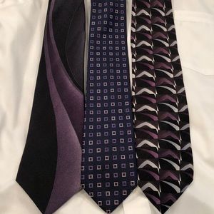 NWOT asst ties. Purple, black, and blues mix. Great Fathers Day!
